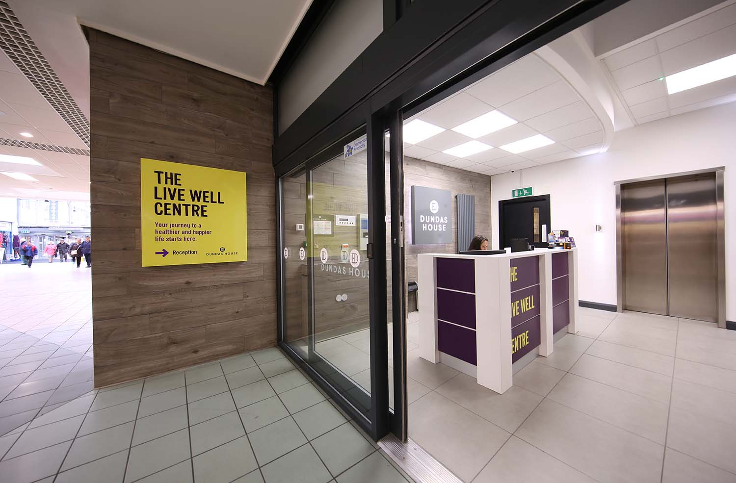 An photo of the entrance to the Live Well Centre